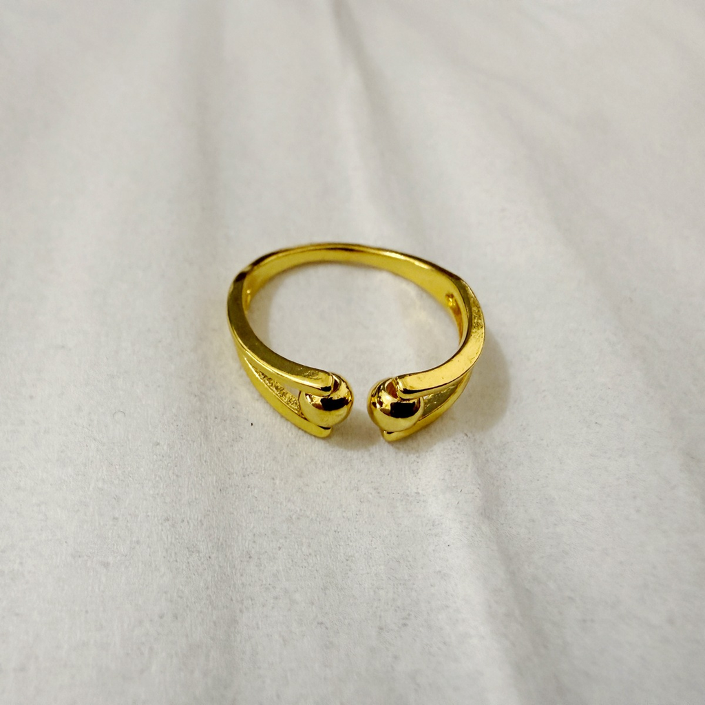 Rotating anxiety relief copper ring fortune bead ring adjustable ring