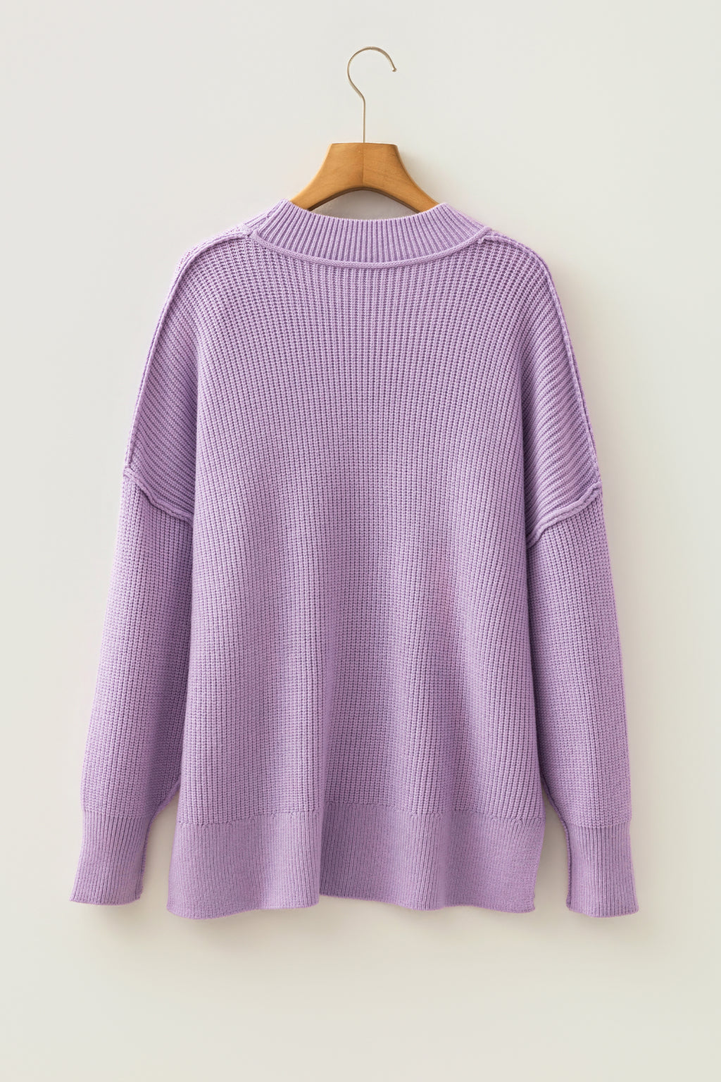 Red Dahlia Long Sleeve Ribbed Knit Stand Neck Regular Fit Sweater