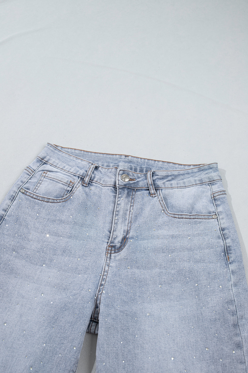 Beau Blue Sparkle Detail Western Casual Shift Jeans