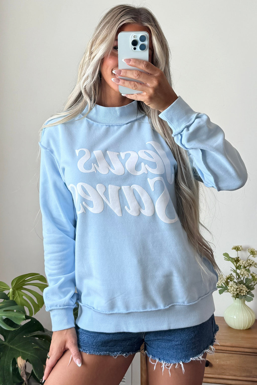 Dark Brown Jesus Saves Slogan Print Stand Neck Baggy Sweatshirt