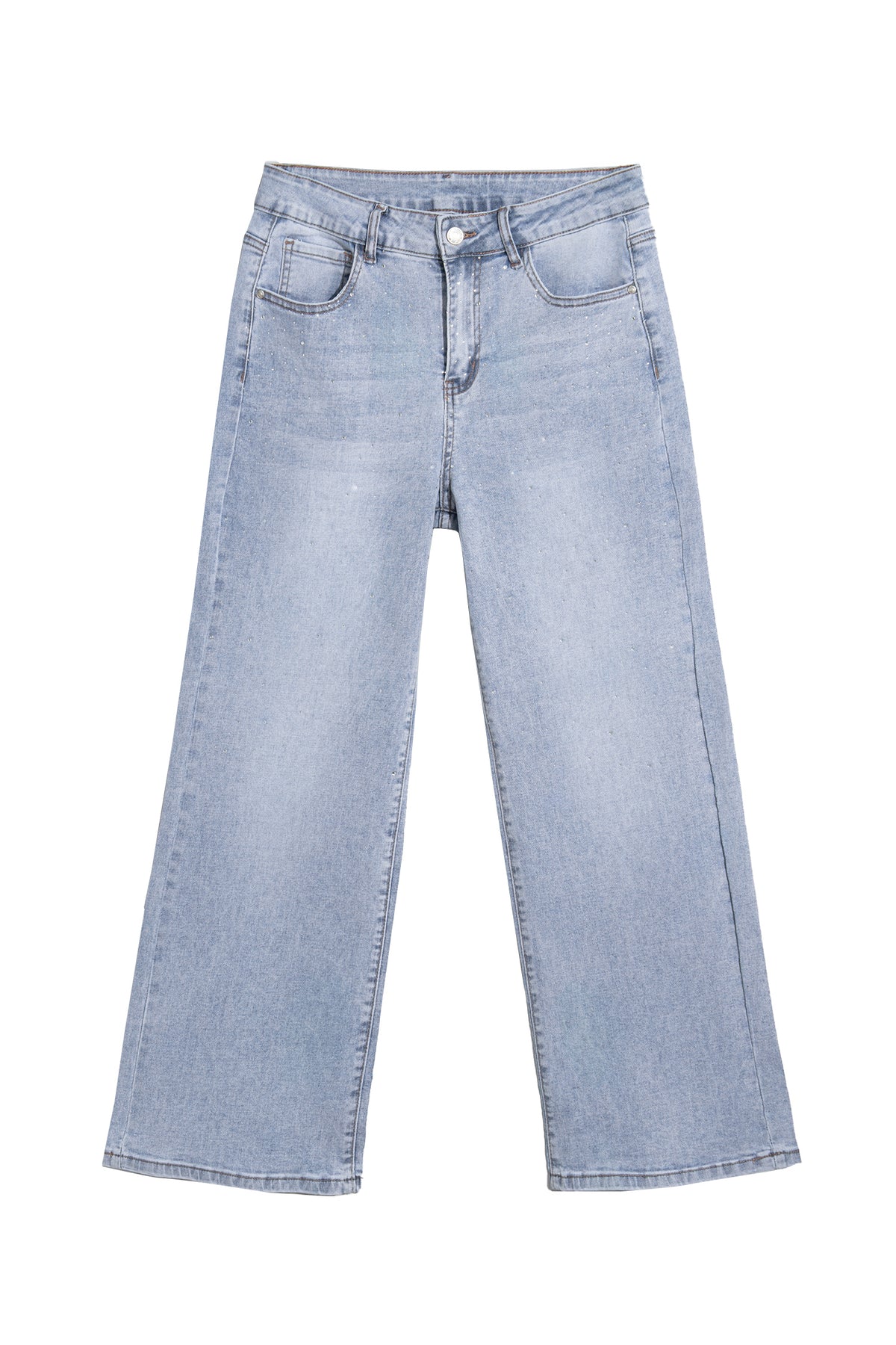 Beau Blue Sparkle Detail Western Casual Shift Jeans