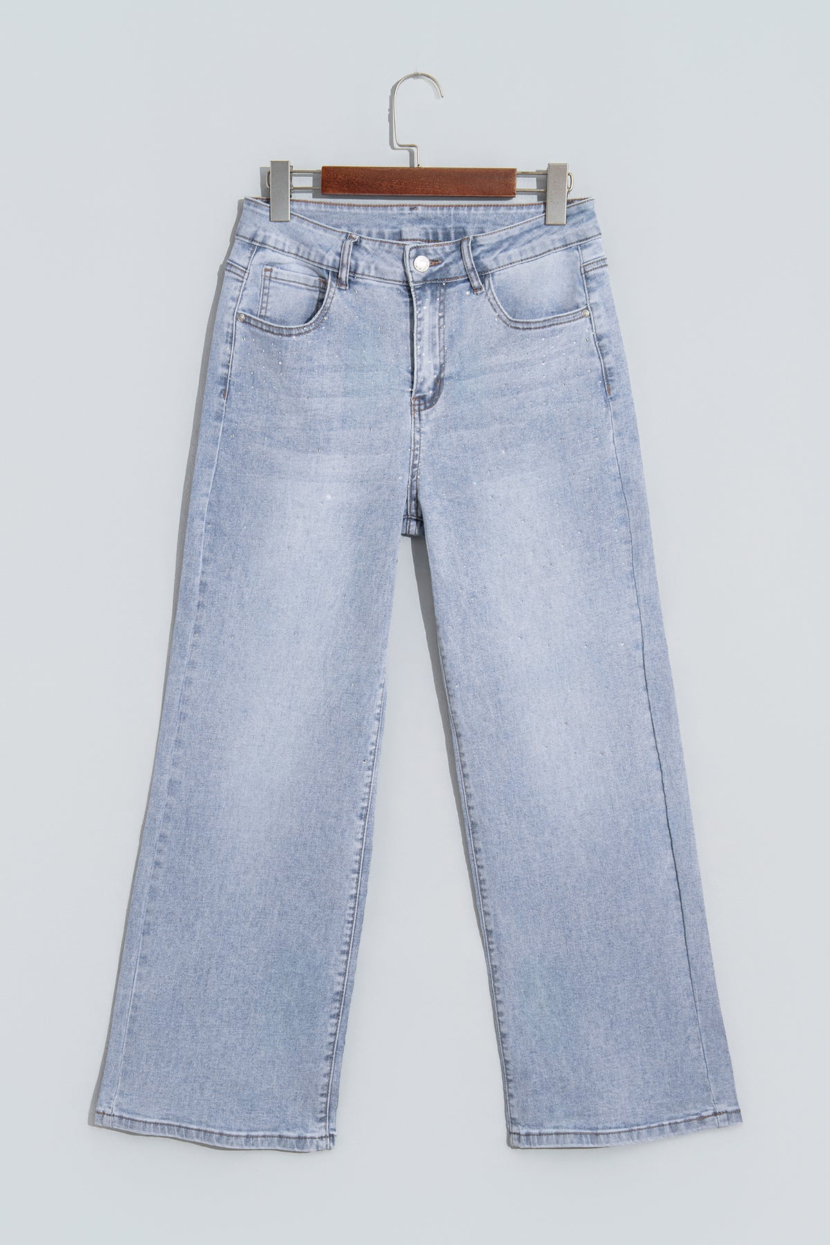 Beau Blue Sparkle Detail Western Casual Shift Jeans