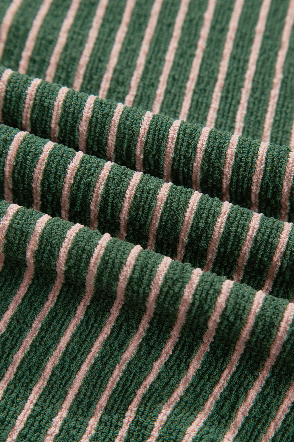 Green Stripe Striped V Neck Patchwork Long Sleeve Regular Fit Cardigan