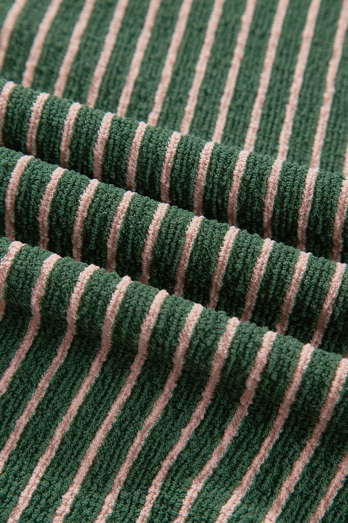Green Stripe Striped V Neck Patchwork Long Sleeve Regular Fit Cardigan