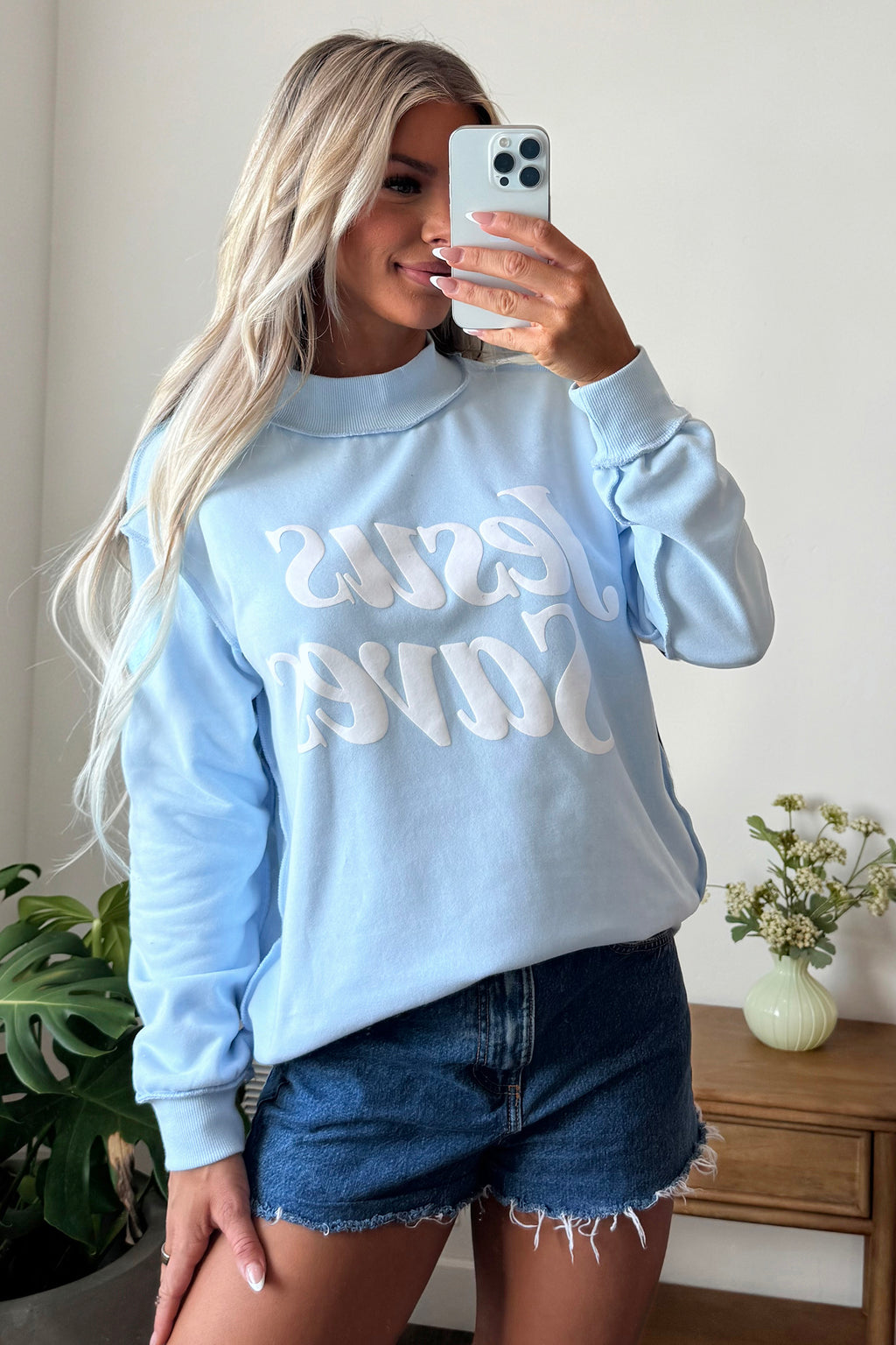 Dark Brown Jesus Saves Slogan Print Stand Neck Baggy Sweatshirt