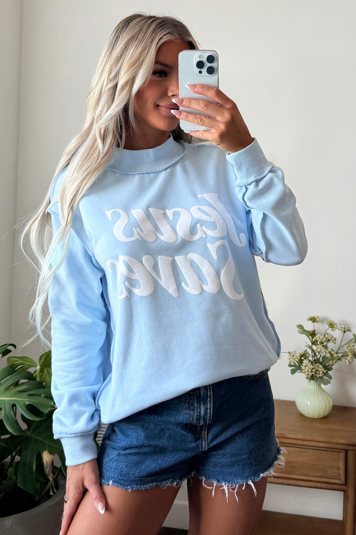 Dark Brown Jesus Saves Slogan Print Stand Neck Baggy Sweatshirt