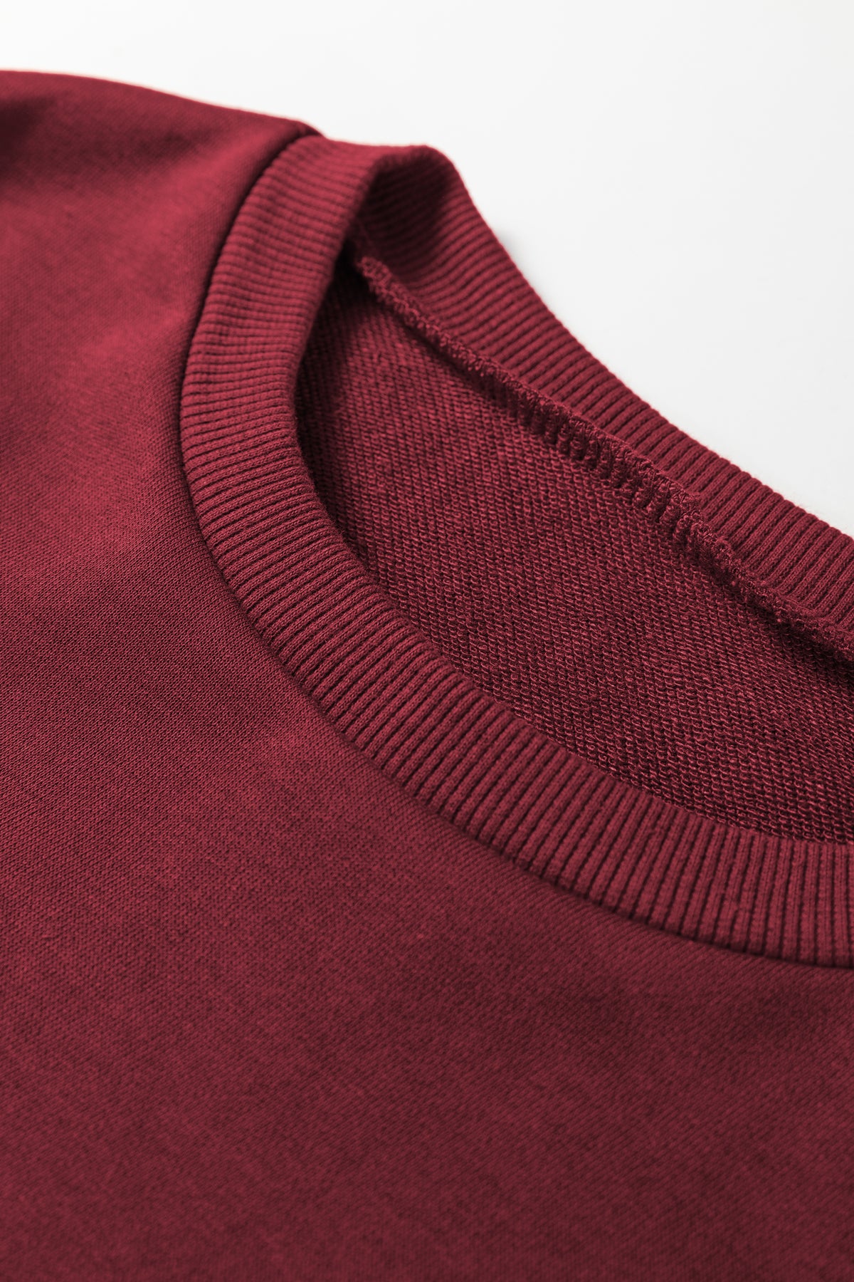 Burgundy Varsity Striped Long Sleeve Pullover Drawstring Sweatpants Set