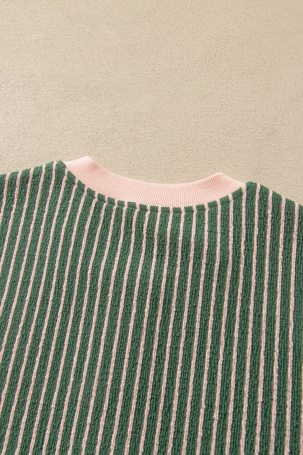 Green Stripe Striped V Neck Patchwork Long Sleeve Regular Fit Cardigan