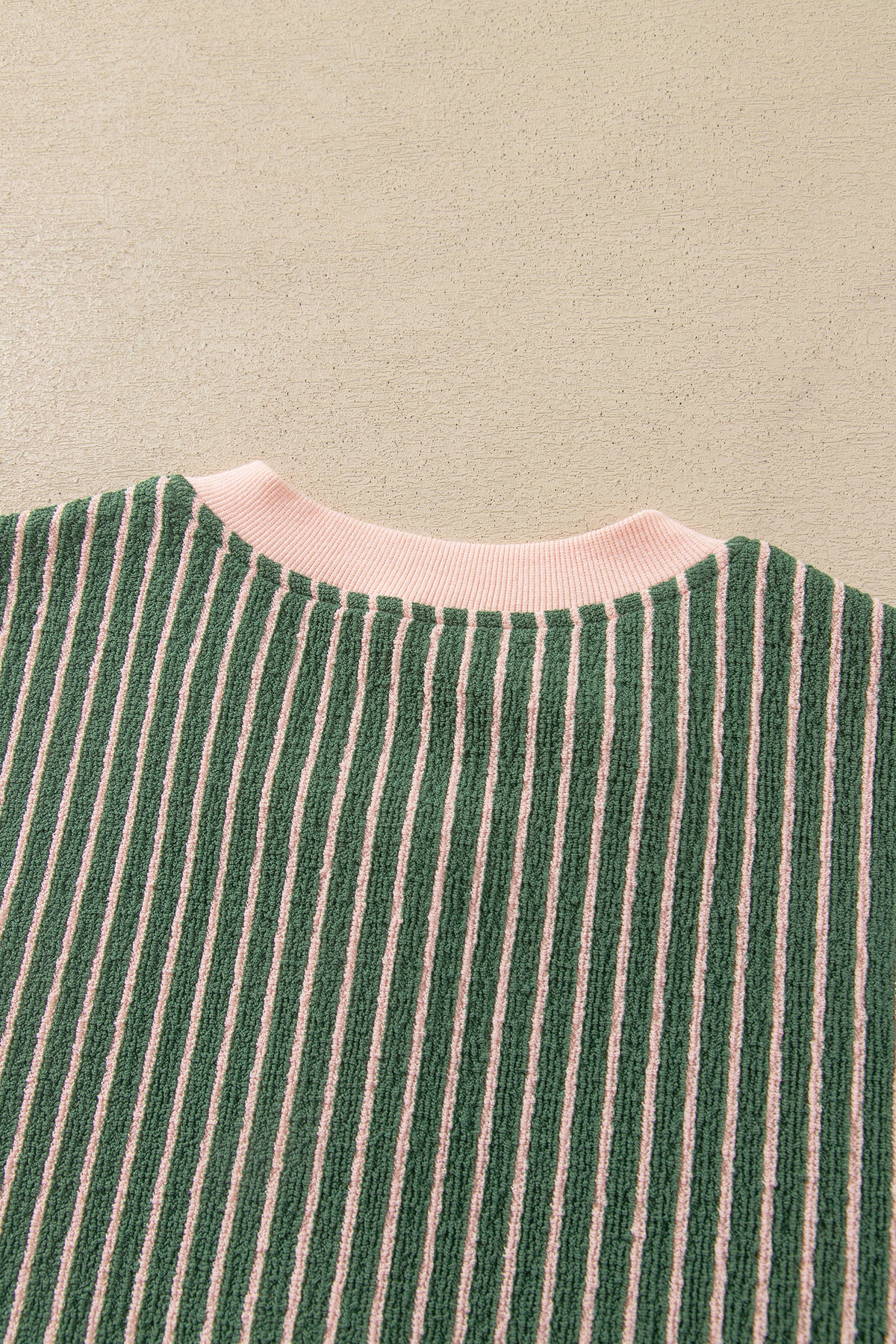 Green Stripe Striped V Neck Patchwork Long Sleeve Regular Fit Cardigan