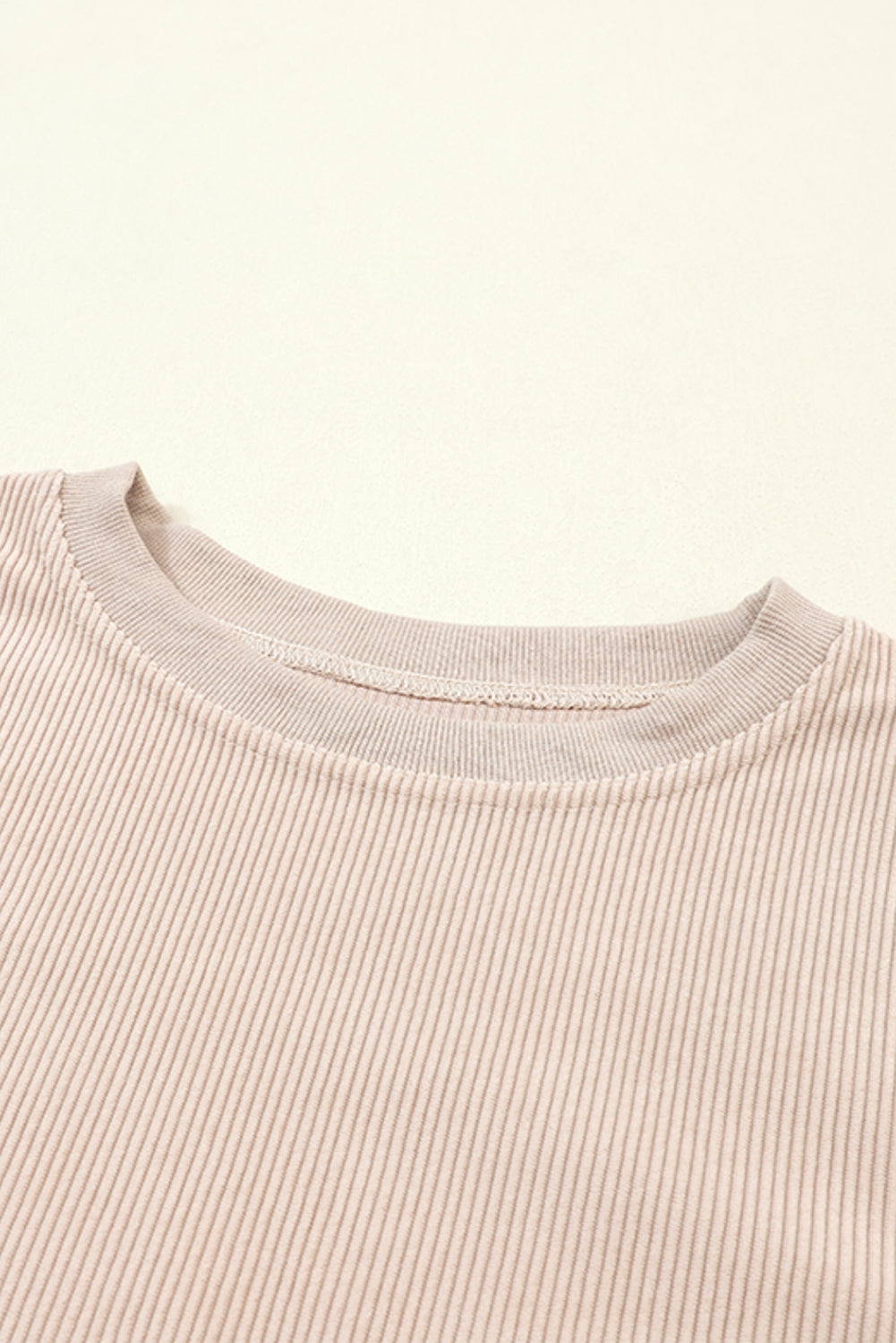 Grass Green Rib Knit Drop Shoulder Oversized Sweatshirt