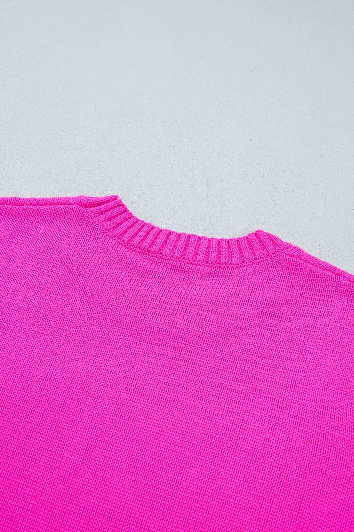 Bright Green Merry Print Ribbed Trim Round Neck Loose Fit Sweater