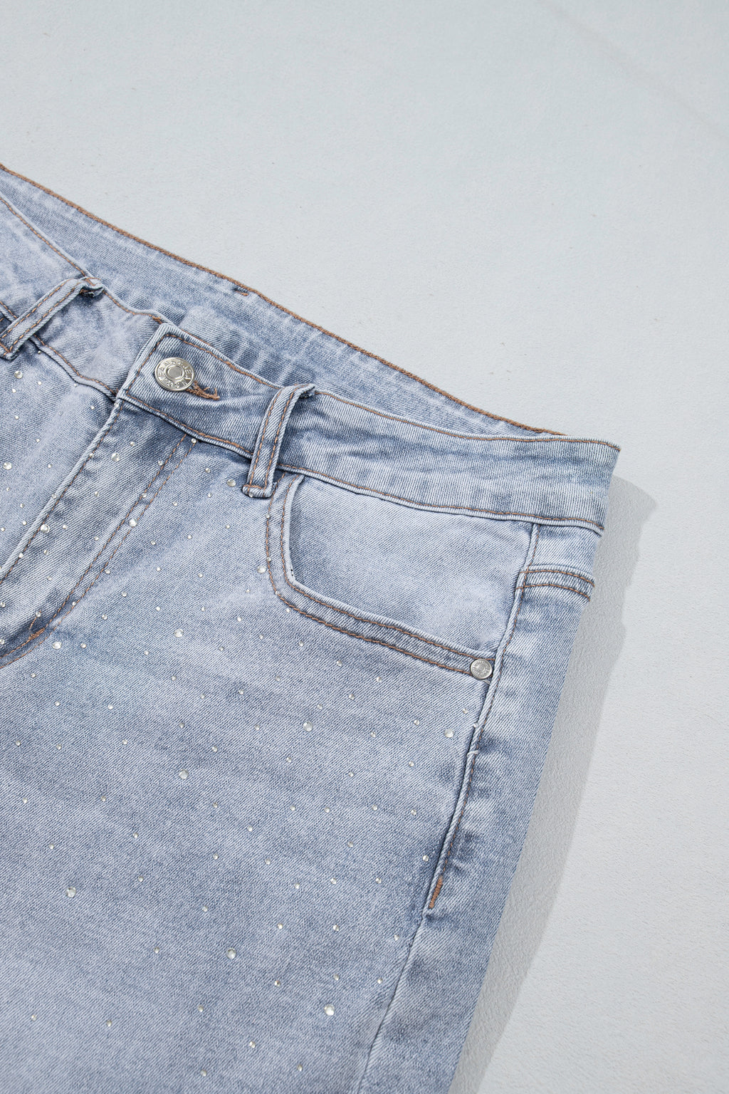 Beau Blue Sparkle Detail Western Casual Shift Jeans
