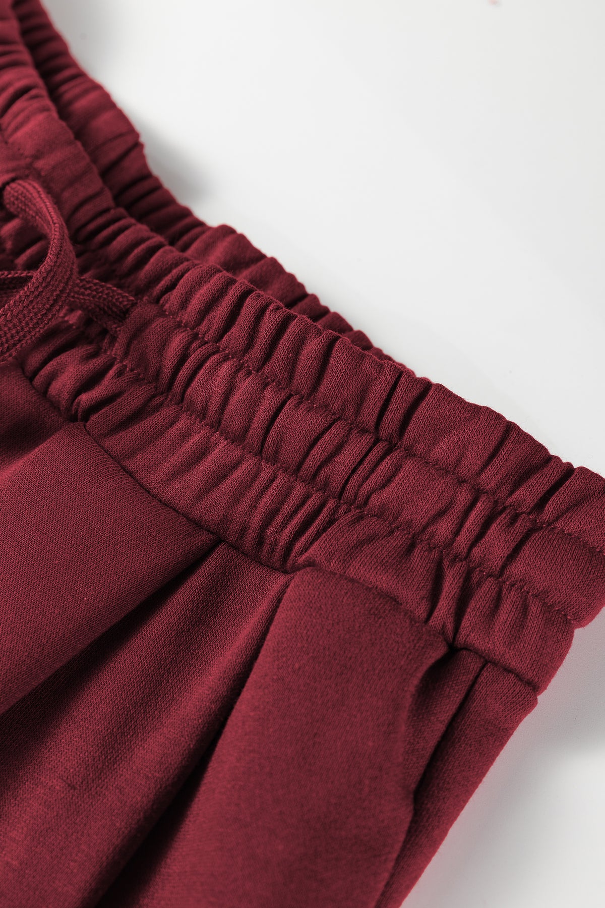 Burgundy Varsity Striped Long Sleeve Pullover Drawstring Sweatpants Set